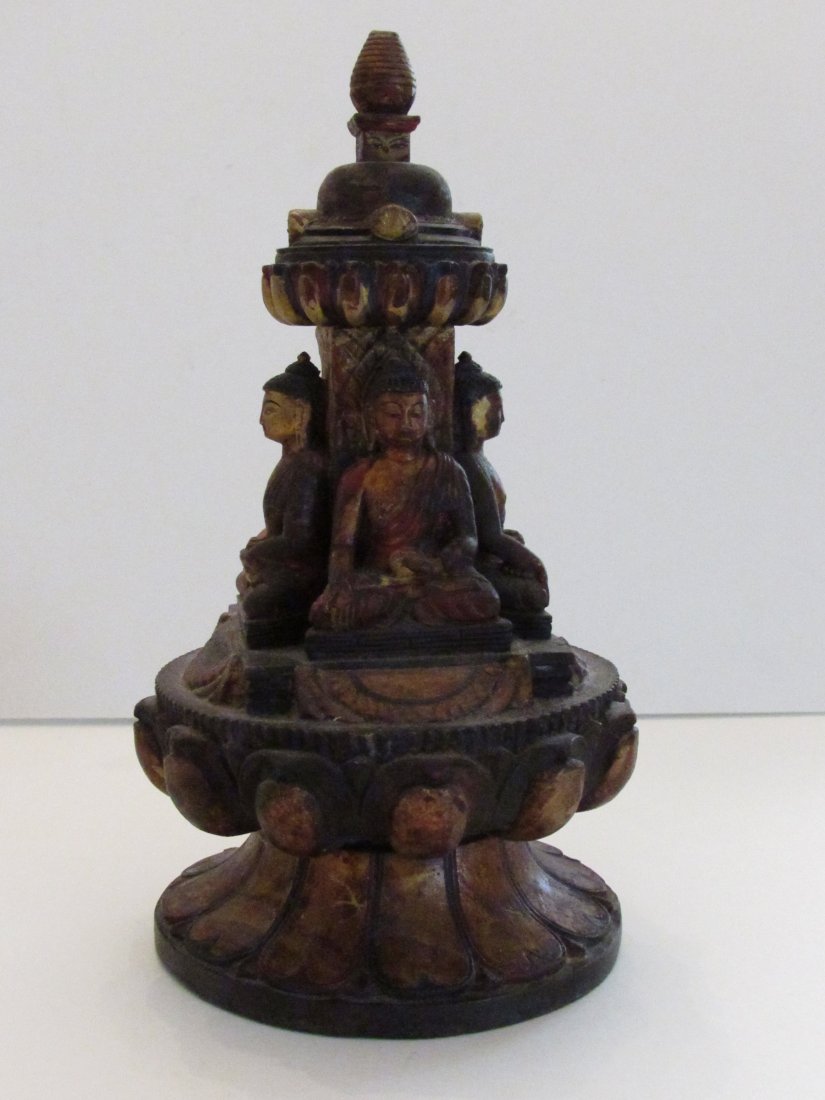 Stupa Tower of Four Seated Buddha Figures (1 of 5)