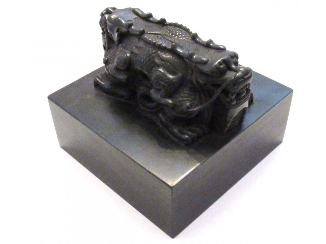 Large Chinese Carved Jade Dragon Seal (1 of 6)