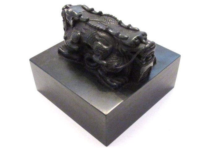 Large Chinese Carved Jade Dragon Seal (1 of 6)