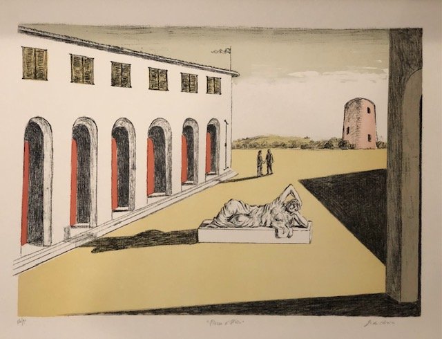 Piazza d'Italia 1969 By Giorgio De Chirico: Piazza d'Italia 1969 6 color lithograph on wove paper Signature: Hand-signed pencil by Artist Reference: Catalogo dellÃ¢Â€Â™opera grafica 1969-1977 Edoardo Brandani nÃ‹Âš 71 Printer: Albe