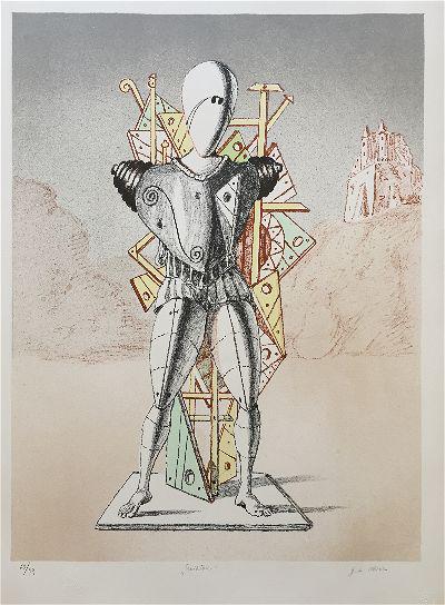 Trovatore 1972 by Giorgio De Chirico: Trovatore 1972 second version 5 color lithograph Hand-signed in pencil by Artist Edition: of 99 Reference: catalogo dell-opera grafica 1969-1977 Edoardo Brandani NÃƒÂƒÃ‚ÂƒÃƒÂ‚Ã‚Â§15