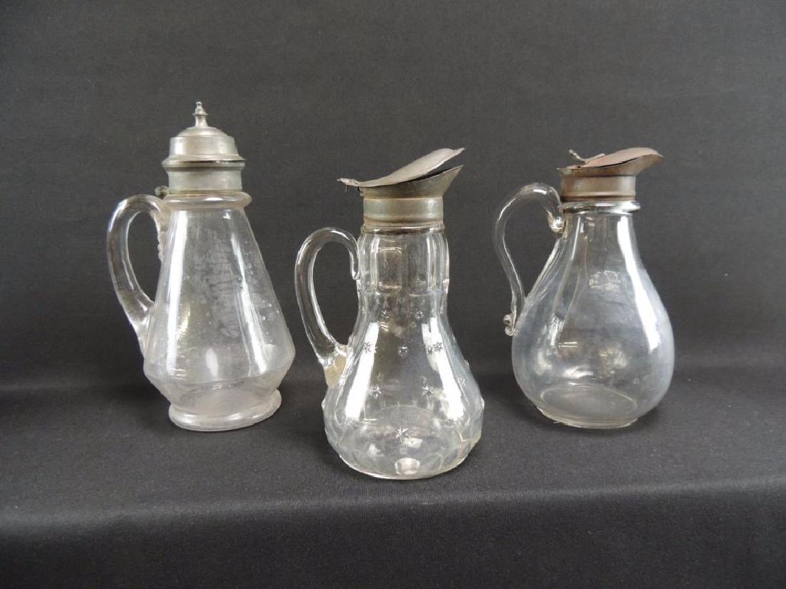 Group of 3 Antique Clear Glass and EAPG Syrups (1 of 4)