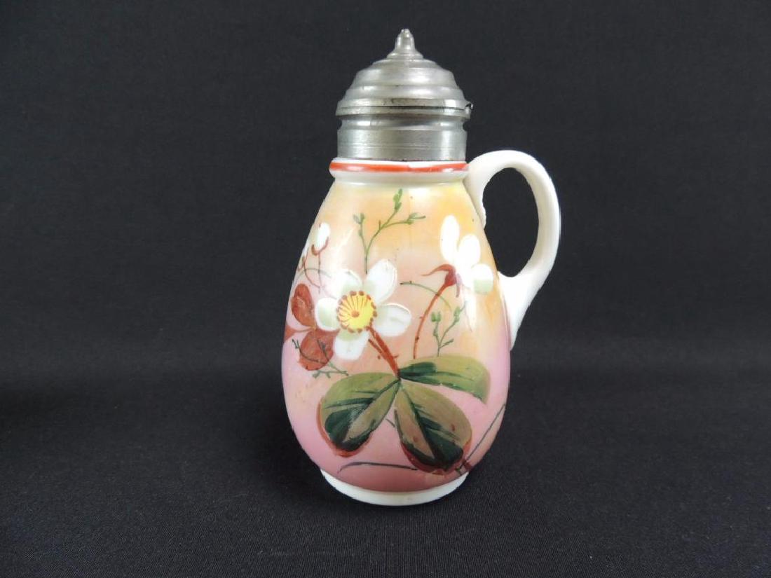 Antique Hand Painted Milk Glass Syrup (1 of 4)
