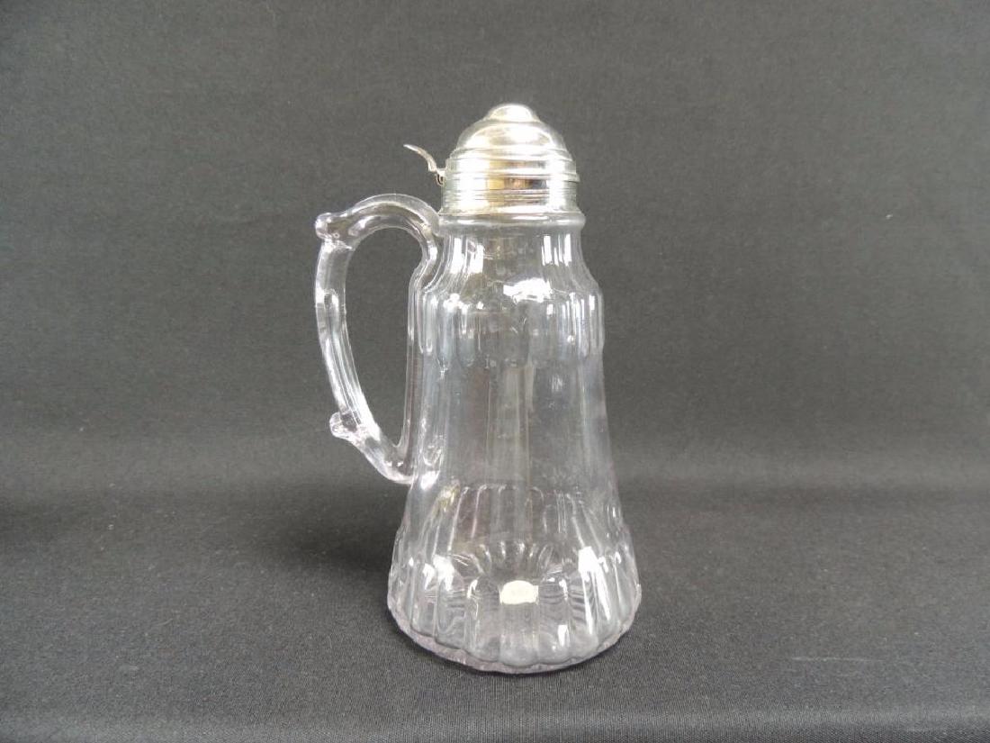 U.S. Glass Co. Nevada Antique Clear Glass Syrup (1 of 4)