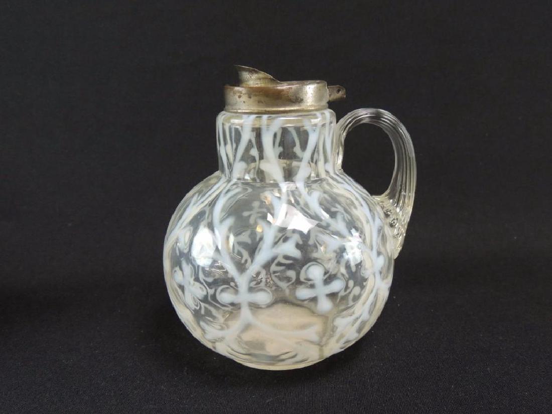 Northwood's Spanish Lace Clear Opalescent Antique Syrup: Circa 1885-1910, 5 1/2" Tall, No Lid
