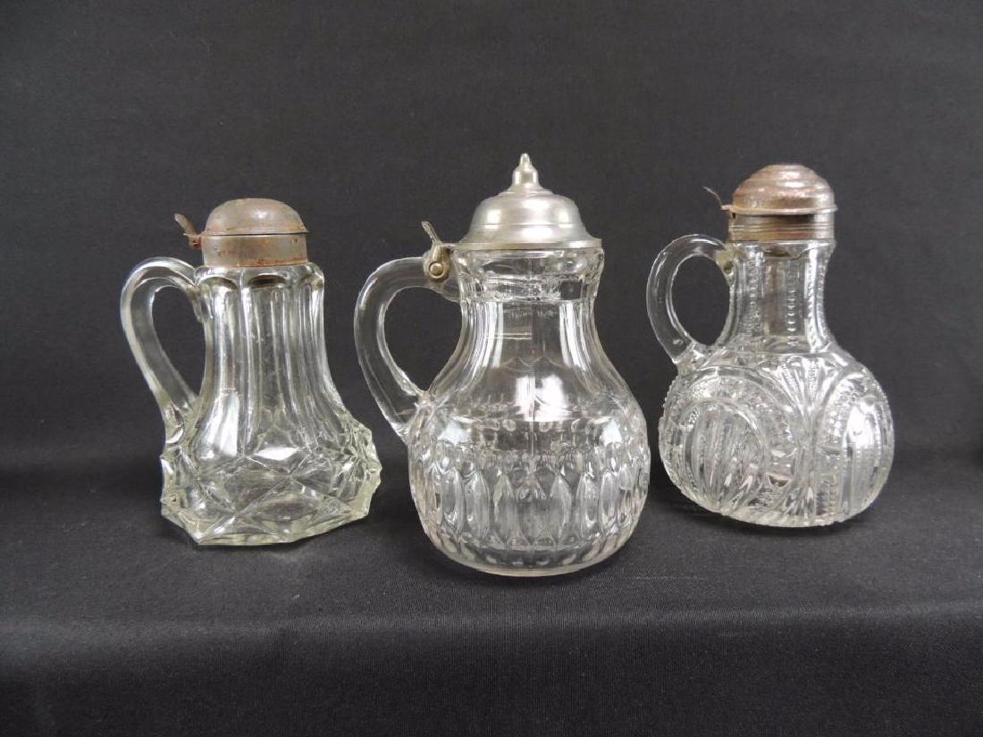 Group of 3 Antique EAPG and Cut Glass Syrups (1 of 4)