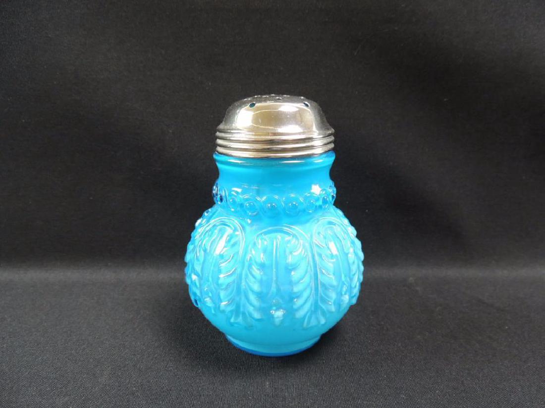 Northwoods Leaf Umbrella Blue Cased Glass Sugar Shaker (1 of 3)