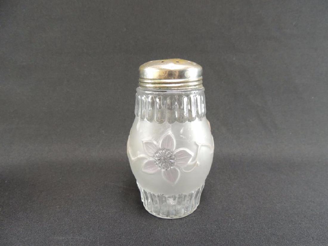 Antique EAPG Frosted and Stained Floral Pattern Sugar (1 of 4)