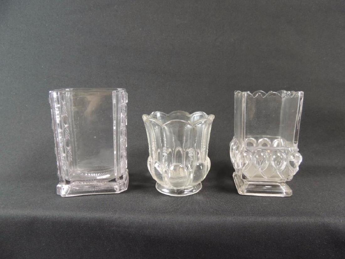 Group of 3 EAPG Clear Glass Spoon Holders (1 of 4)