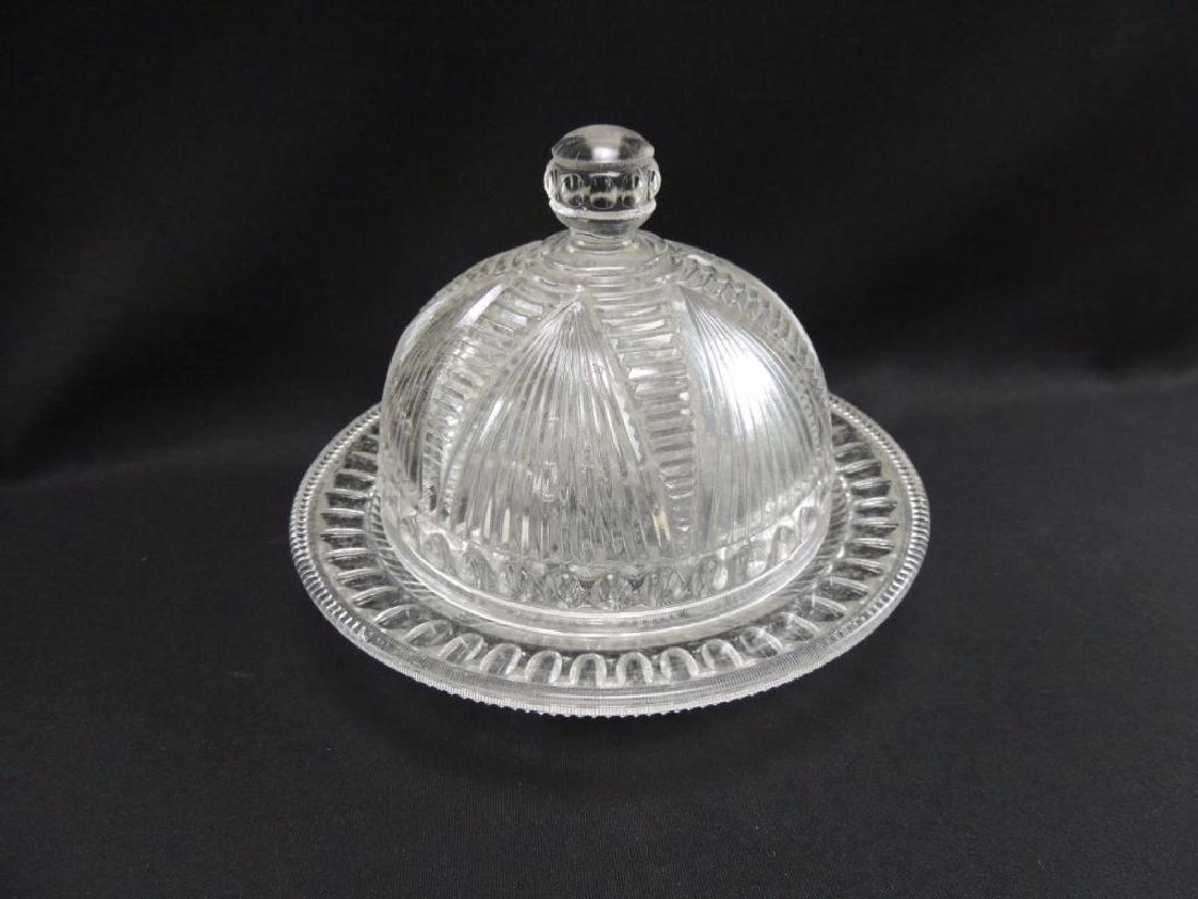 McKee Bros Adonis Clear Glass Butter Dish (1 of 2)