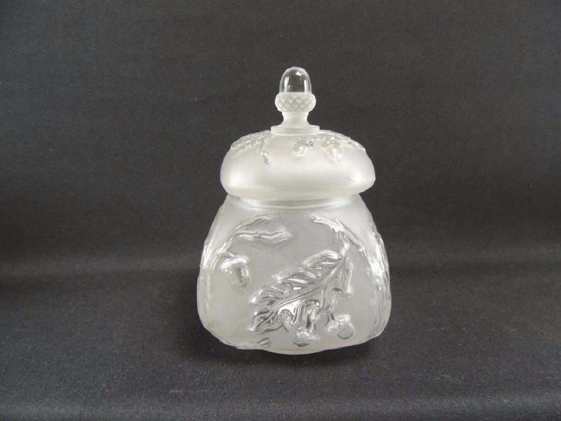 Northwood's Royal Oak Clear Frosted Glass Sugar Bowl (1 of 2)
