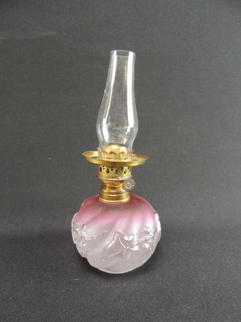 Antique Royal Ivy Ruby Stained Finger Lamp (1 of 2)