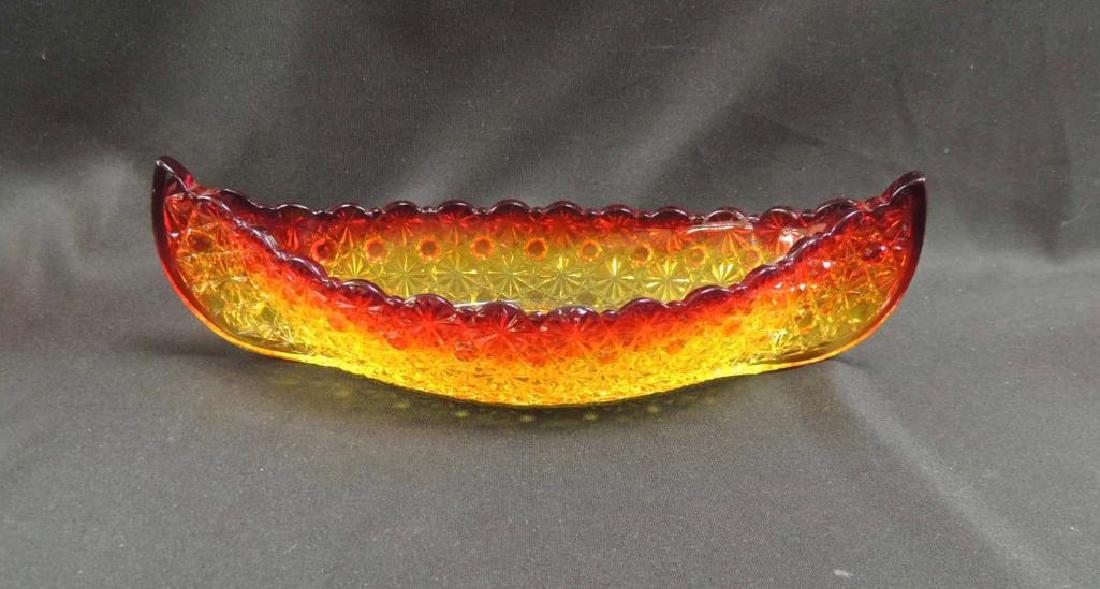 Antique Pressed Glass Rubiana Canoe (1 of 2)