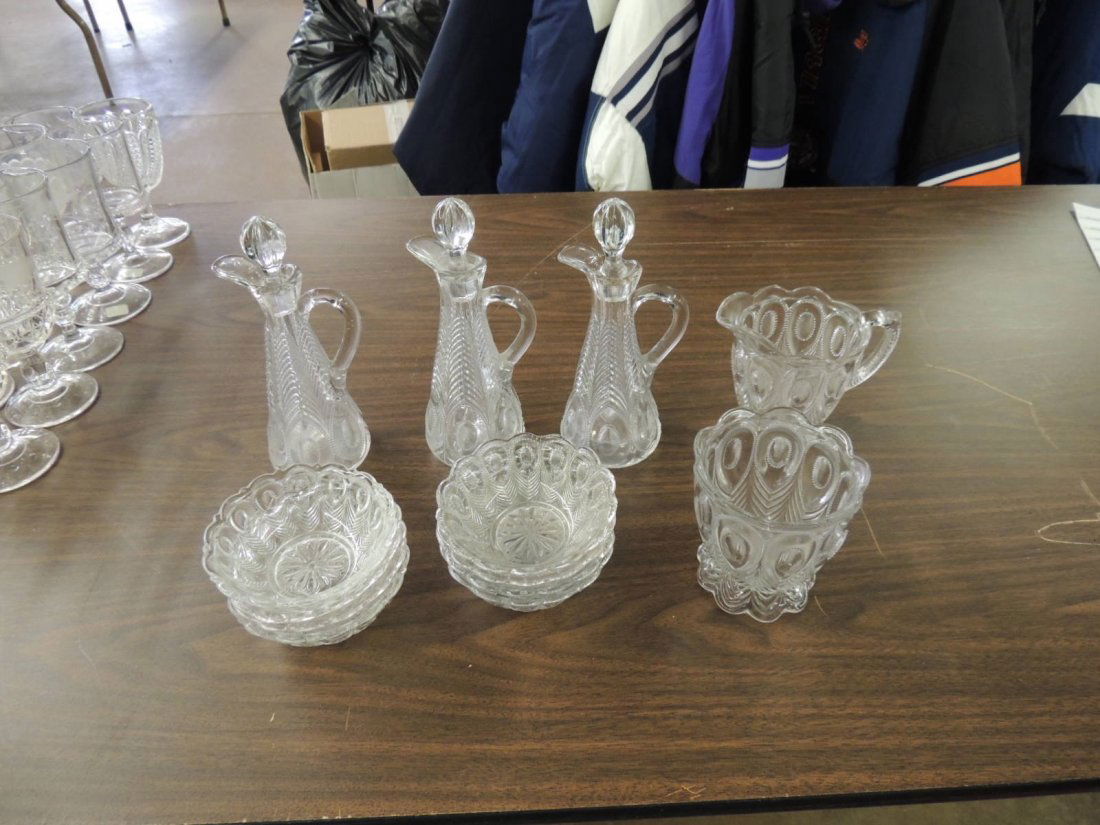 Group of 13 Antique Peacock Feather EAPG Creamer, (1 of 1)