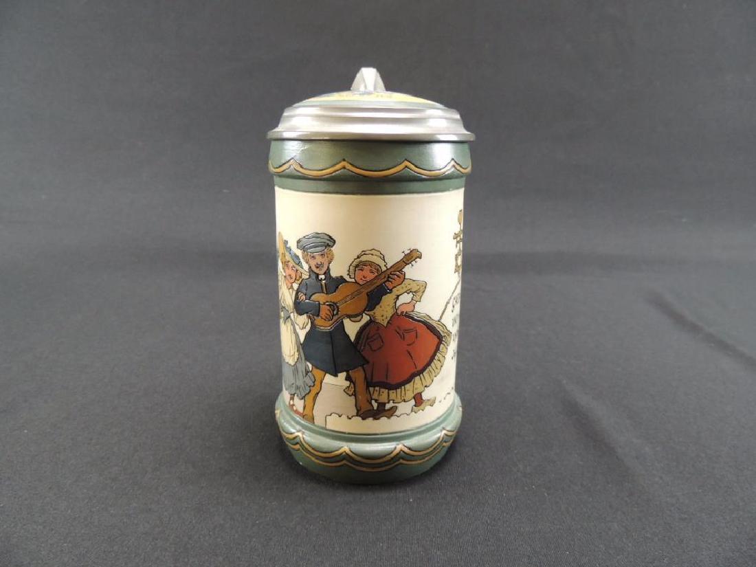 Mettlach etched bu H. Schlitt boy with two girls (1 of 18)