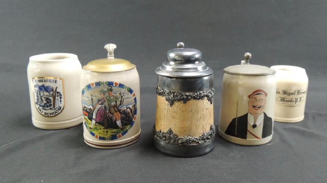 Group of five German made steins (1 of 6)