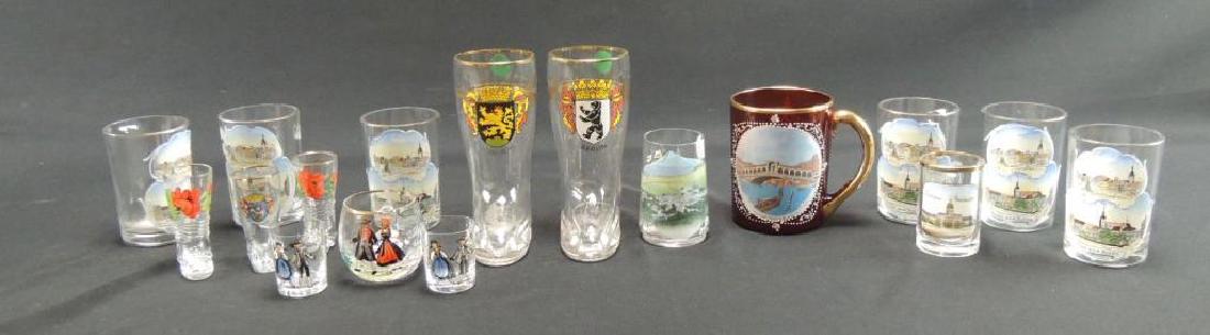 Group of 17 German drinking glasses and drinking boots (1 of 7)