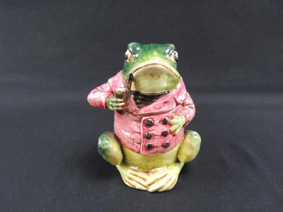 Antique Tobacco Jar Featuring Frog Smoking Pipe (1 of 4)