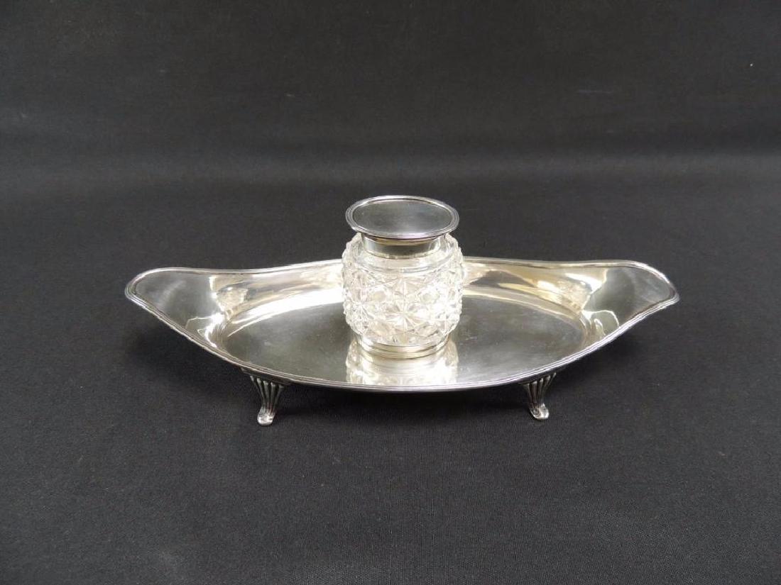 Antique Cut Glass and Sterling Silver Ink Well (1 of 6)