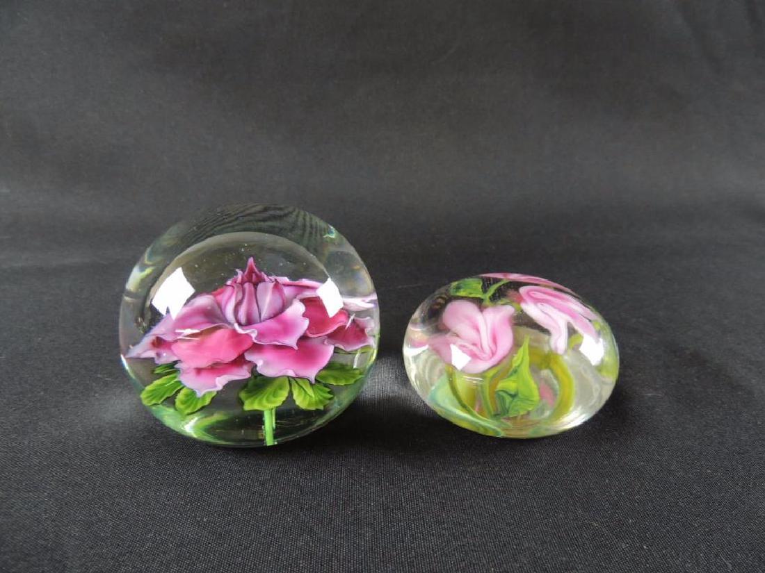 Group of 2 Signed Art Glass Paperweights Featuring (1 of 4)