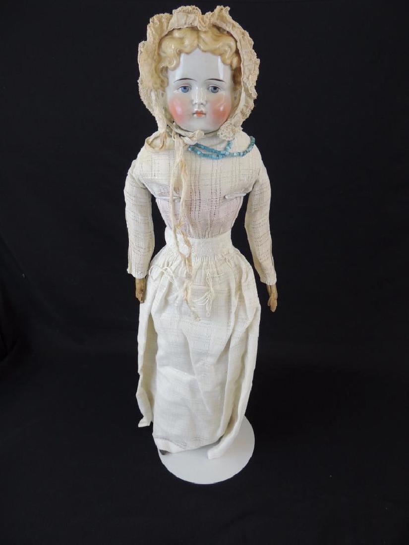 Antique 1890's Porcelain Doll with Original Bonnet (1 of 5)