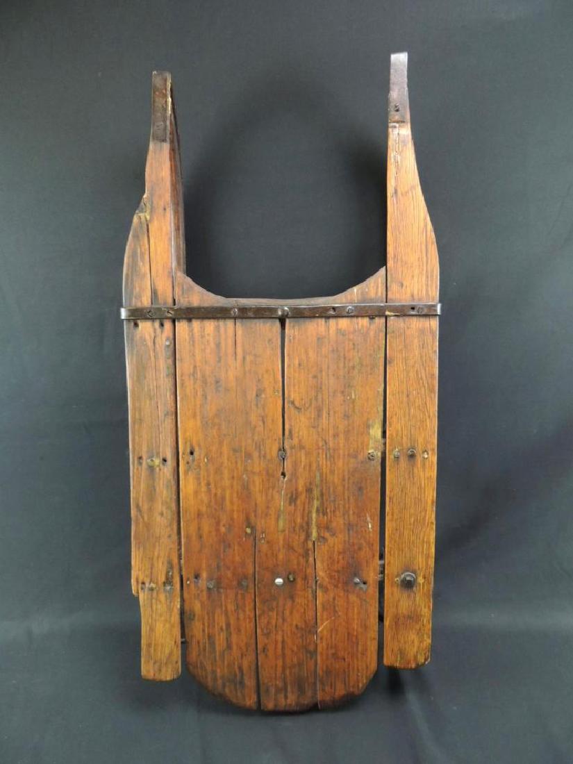 Antique Wood Sled with Metal Ski's (1 of 3)