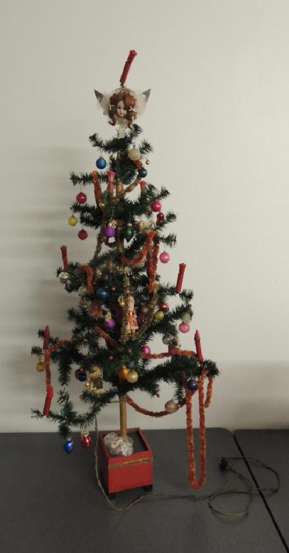 Vintage 51" Tall Christmas Feather Tree with Mercury (1 of 6)