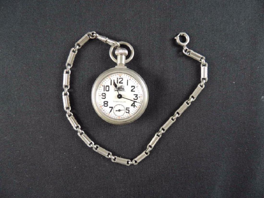 Vintage Westclox Railroad Open Face Pocket Watch and: excellent