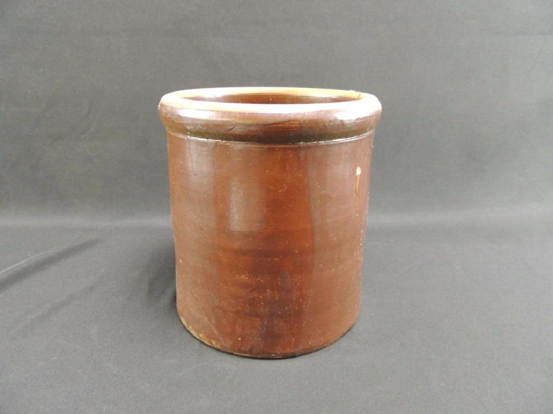 Antique 2 Gallon Redware Stoneware Crock (1 of 2)