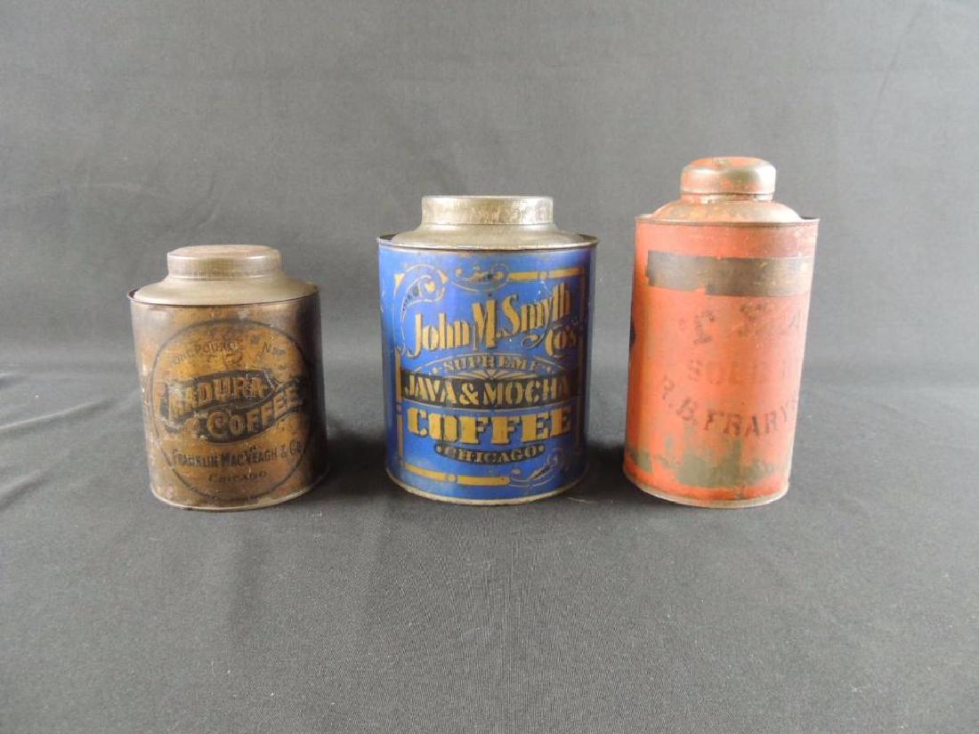 Group of 3 Antique Coffee and Tea Advertising Tins (1 of 4)