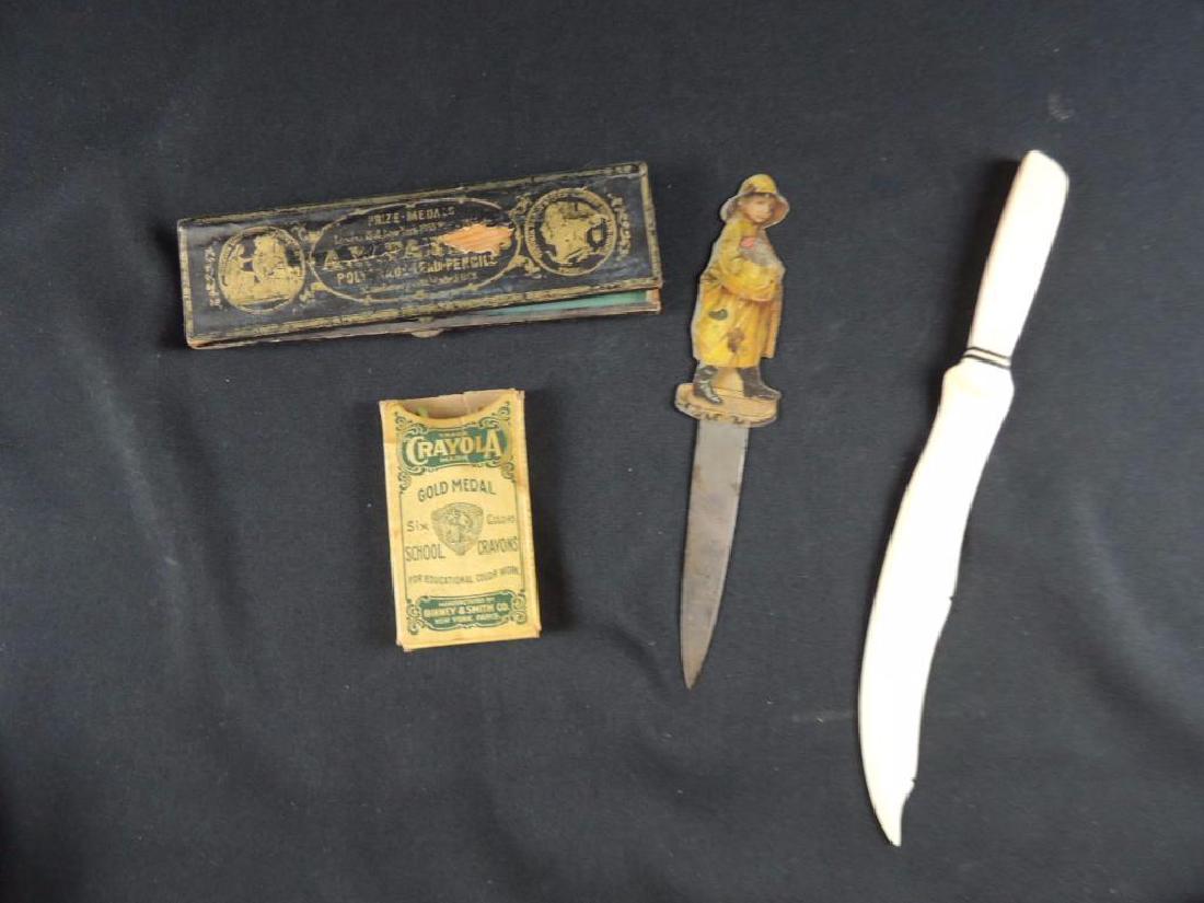 Group of Antique Letter Openers and Crayons: excellent