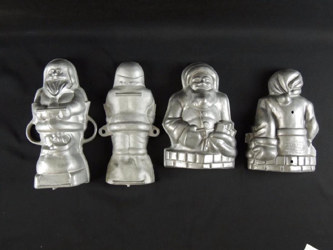 Group of 2 Vintage Santa Claus Cake Molds: 10"x6" and 6"x12"