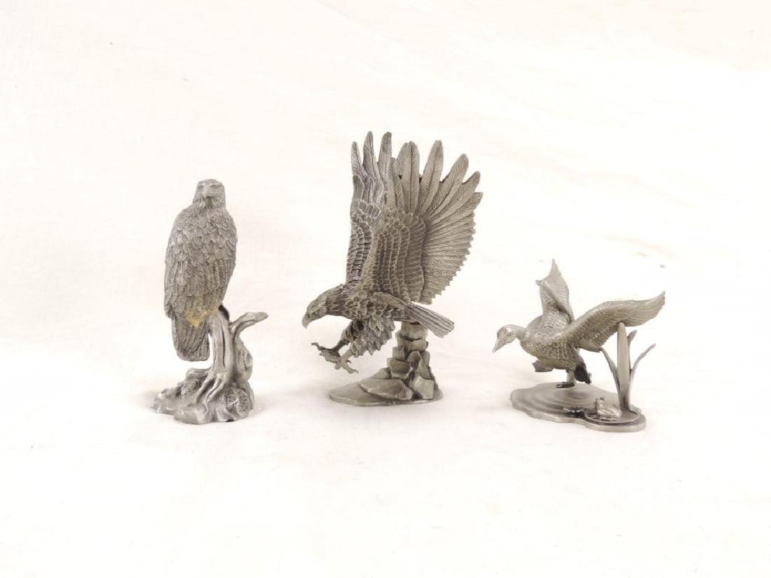 Group of 3 Pewter Bird Statues Featuring Eagles and (1 of 5)