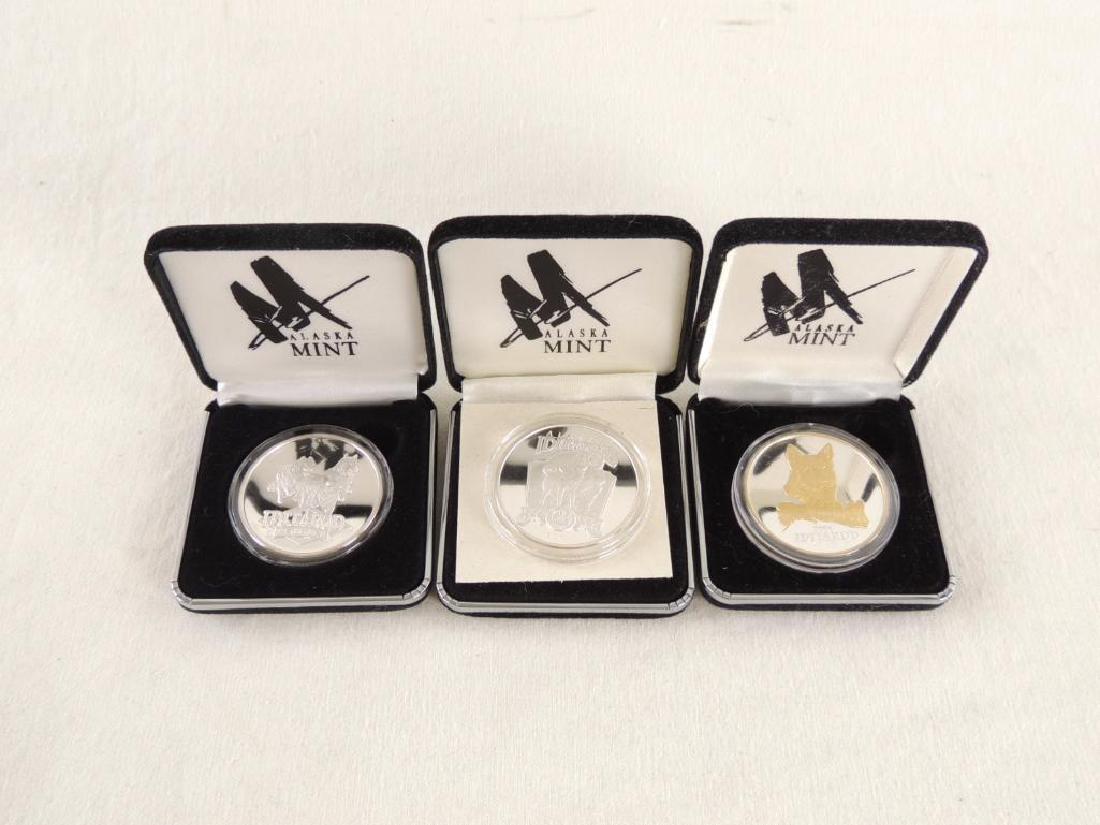Group of 3 Alaska Mint Iditarod 1oz Silver Rounds (1 of 4)