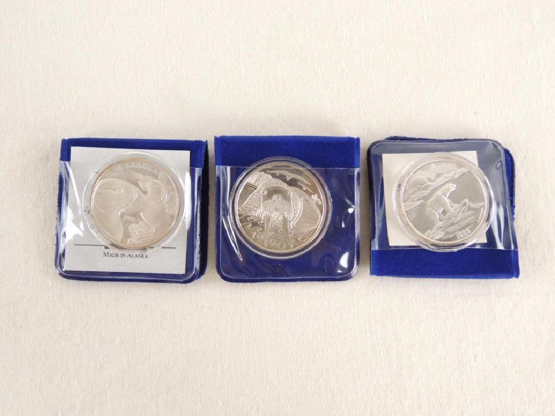Group of 3 The State Seal of Alaska 1oz Silver Rounds (1 of 4)