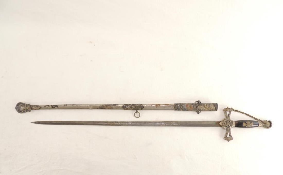 Antique Masonic Ceremonial Sword with Scabbard (1 of 6)