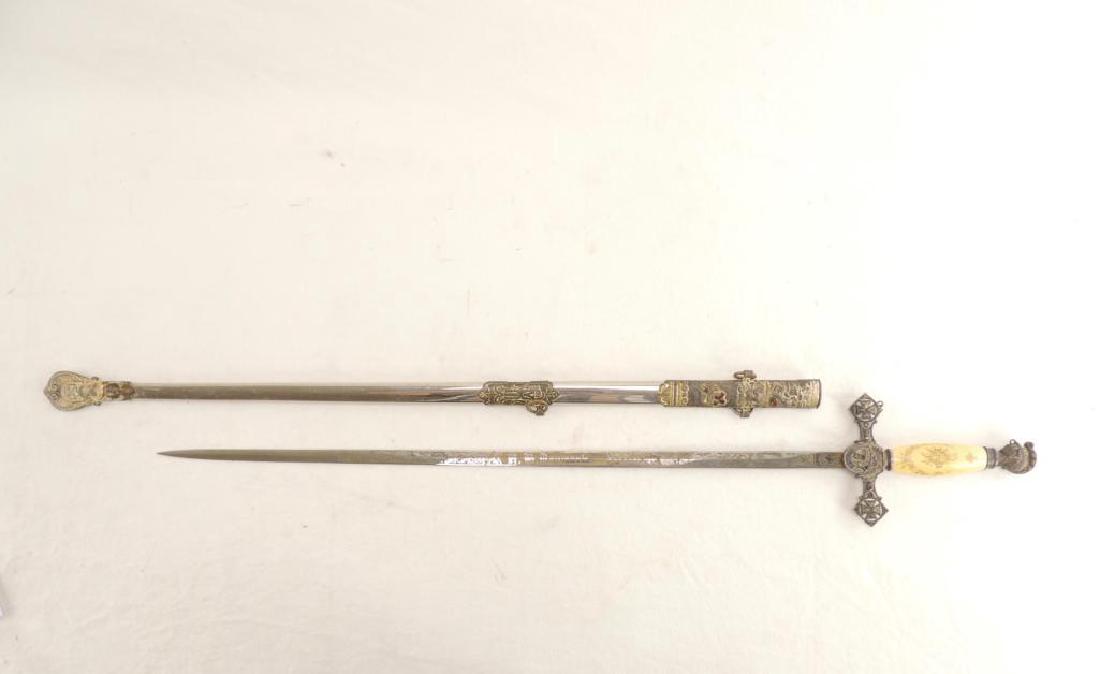 Antique Masonic Ceremonial Sword with Scabbard (1 of 8)