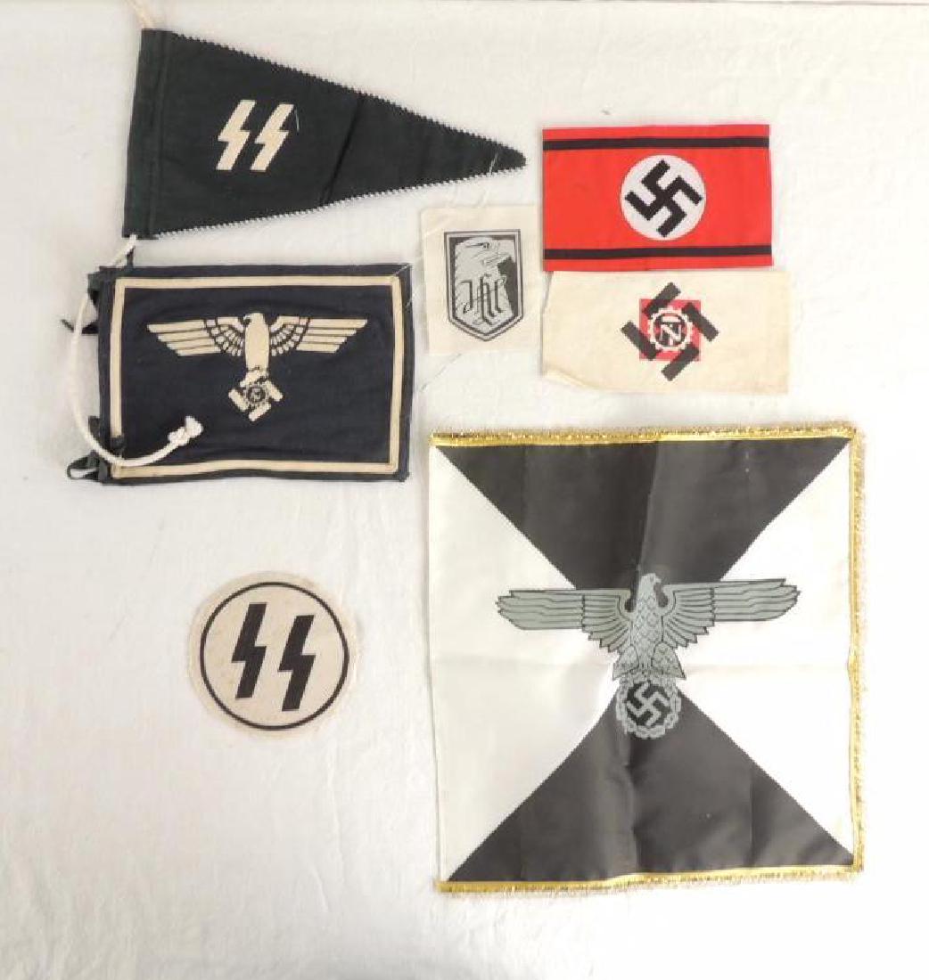 Group of 7 WW2 German Style Armbands and Flags (1 of 1)