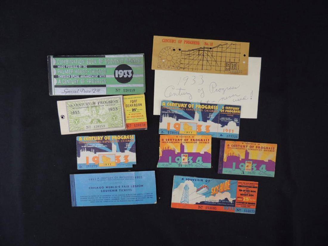 1933-34 Chicago World's Fair New and Used Tickets: nice lot