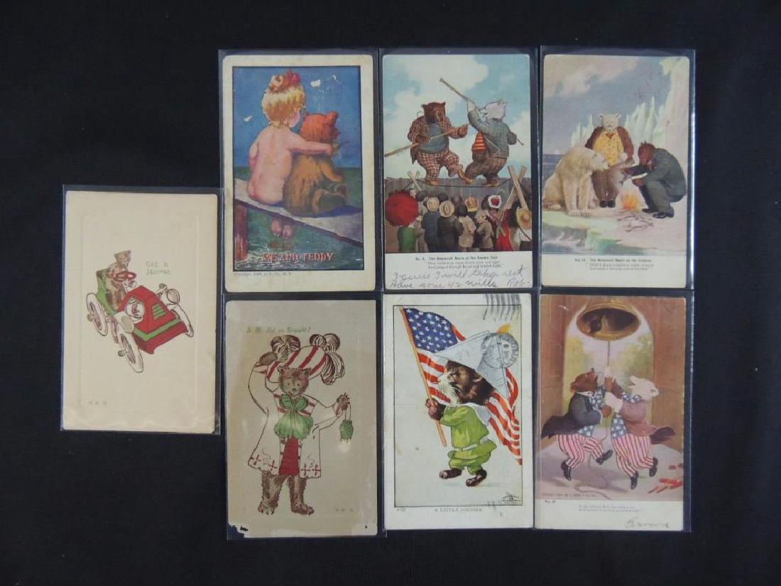 Group of 7 Teddy Roosevelt and Teddy Bear Postcards (1 of 3)