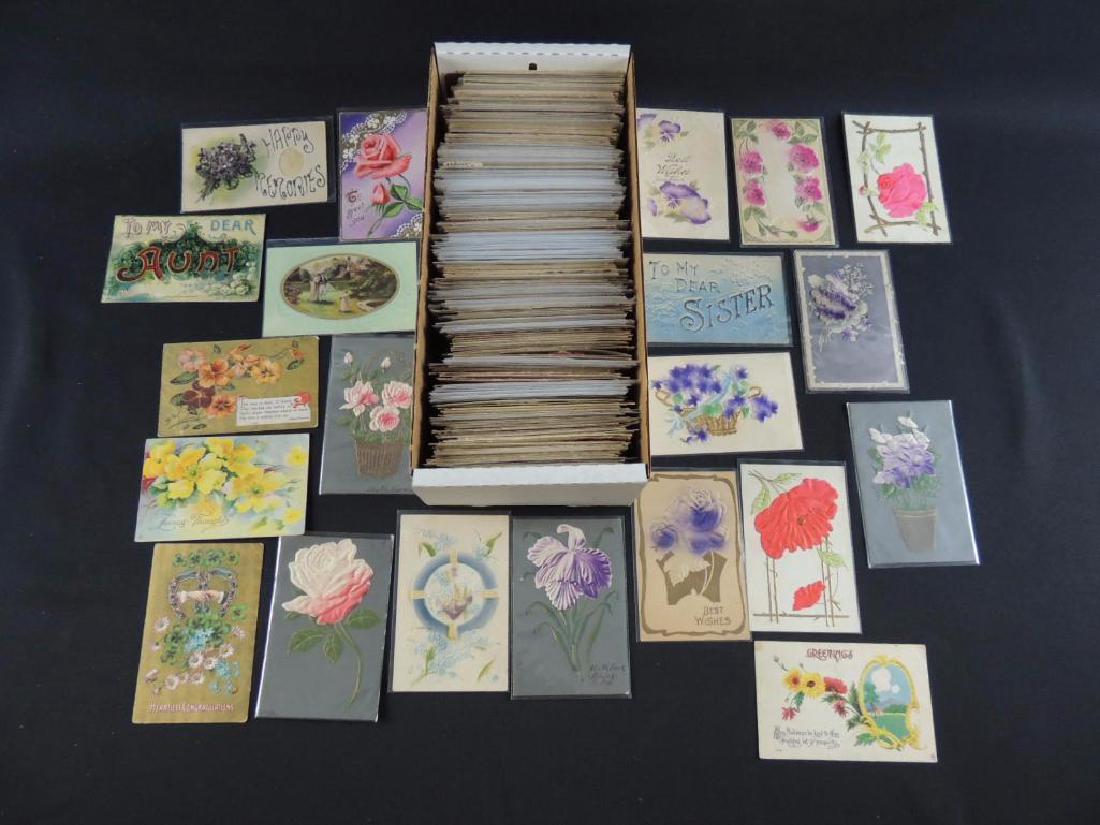 Approximately 700 Plus Best Wishes & Greeting Postcards (1 of 5)