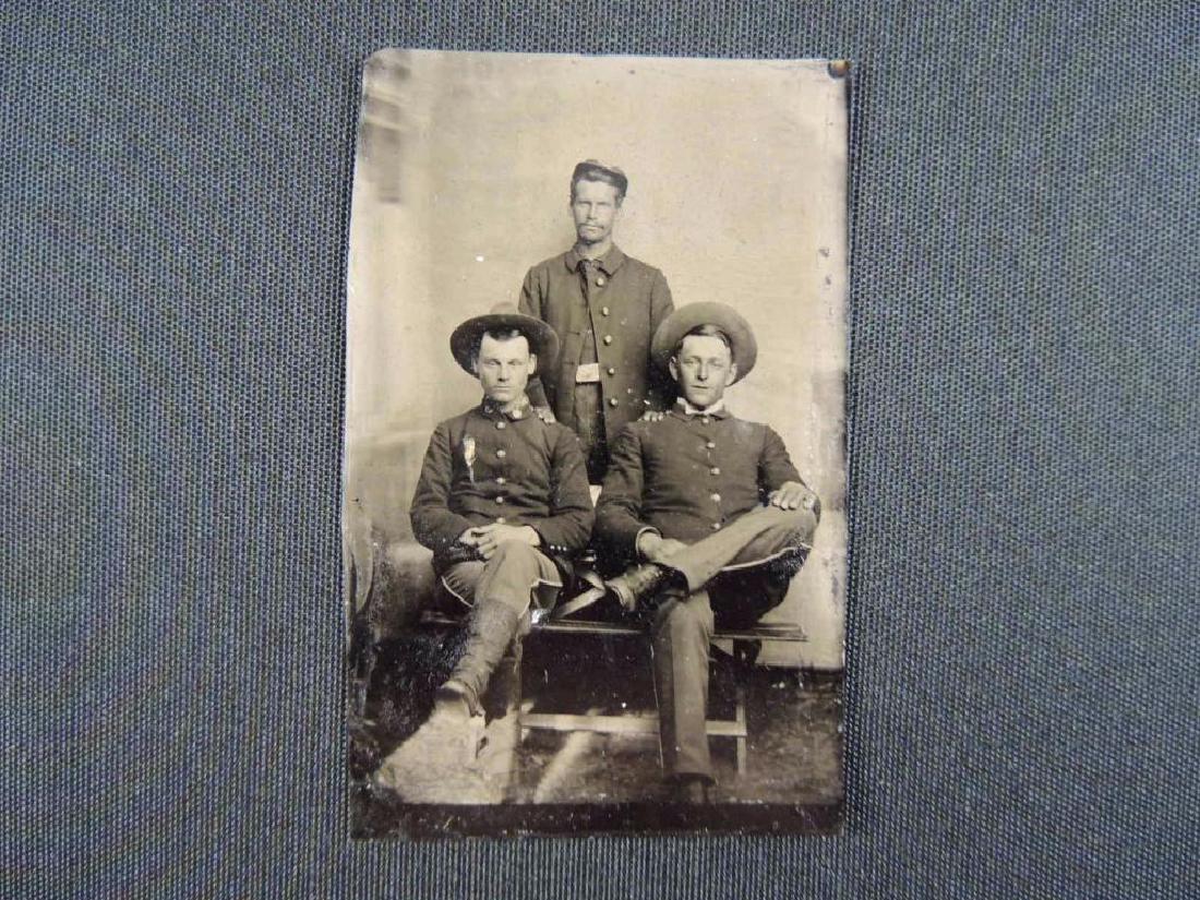 Antique Indian Wars 6th Plate Tintype Featuring 3 (1 of 3)