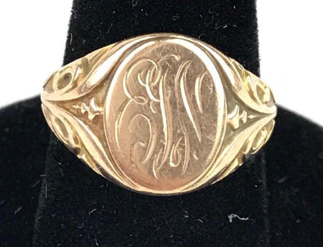 10K Yellow Gold Signet Ring (1 of 2)