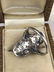 Platinum Filigree Art Deco, Diamond and Sapphire Ring - 4