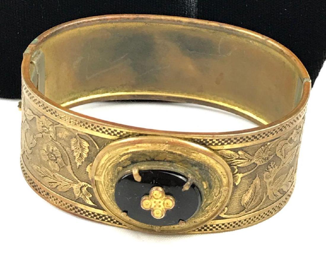 Antique Brass Hinged Bangle (1 of 2)