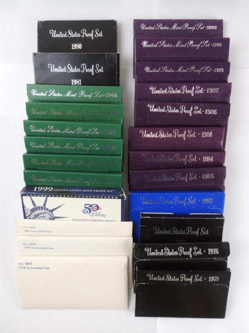 Group of 24 US mint proof sets (1 of 1)