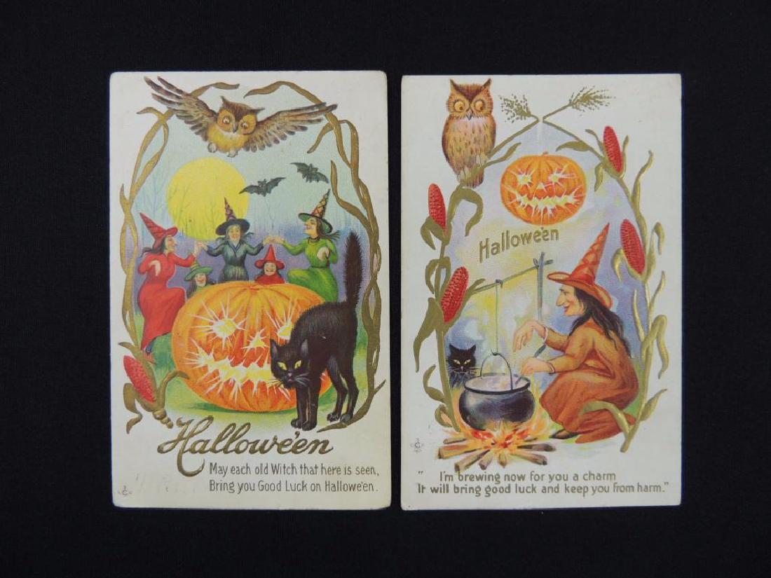 Embossed Halloween Series 216 D and F Postcards (1 of 2)