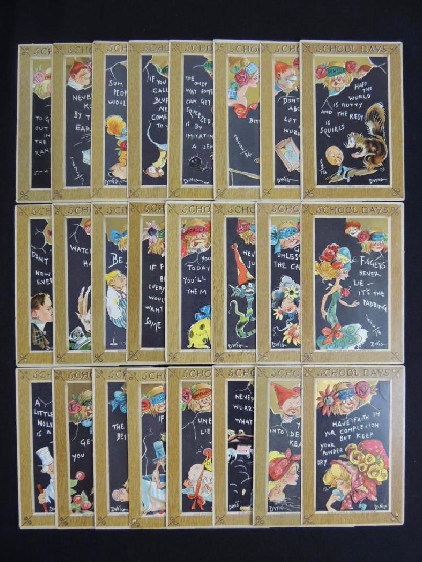 Dwig Artist Signed Raphael Tuck Series 170 School Days (1 of 6)