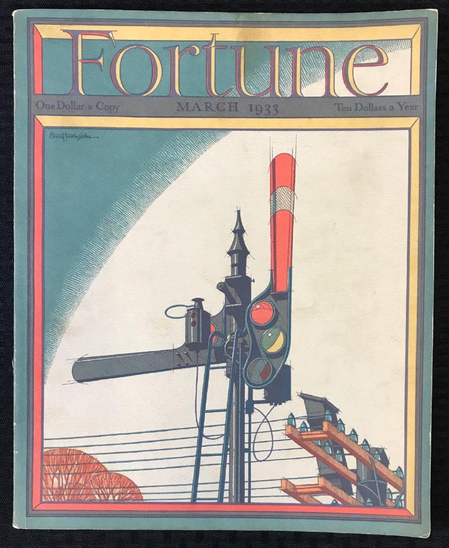 1933 Fortune Magazine with Embossed Cigar Box Ads: 11.5 x 14"