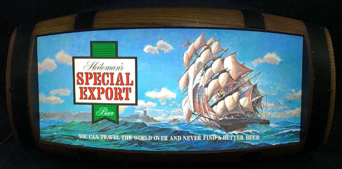 Heilemans Special Export Barrel Back Beer Sign Light (1 of 2)